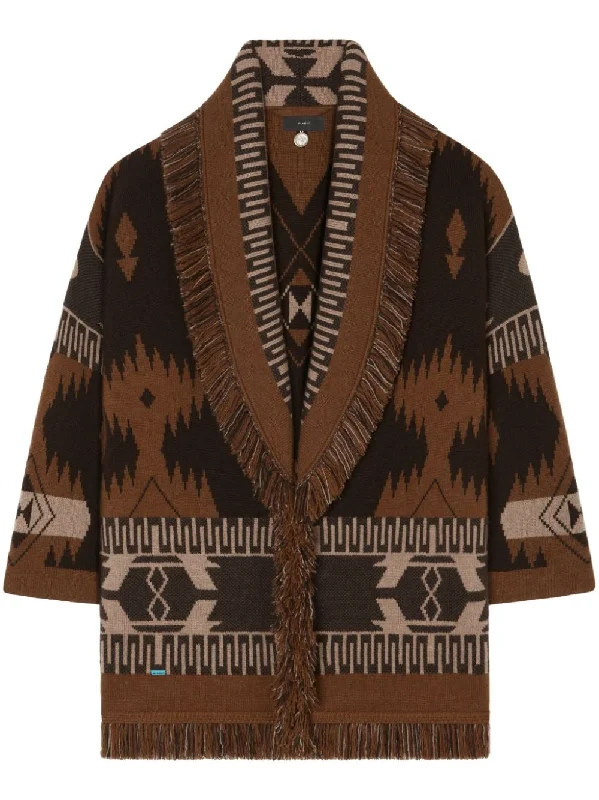 patterned-jacquard cashmere cardigan Long Cardigan Short Cardigan Medium Cardigan