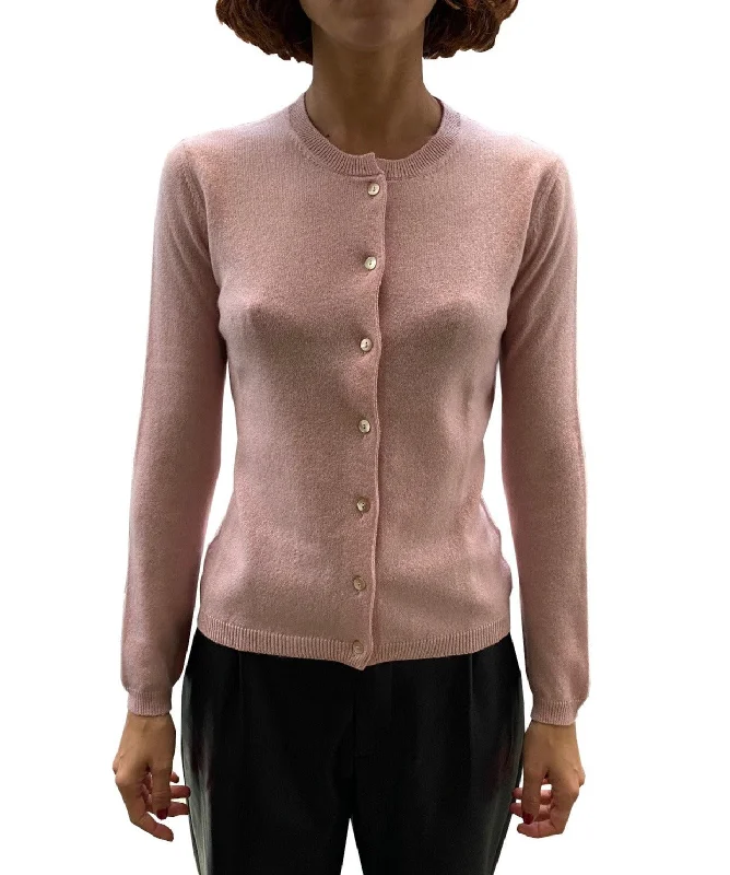 LA ROSE cardigan cashmere rosa baby Elegant Classic Vintage
