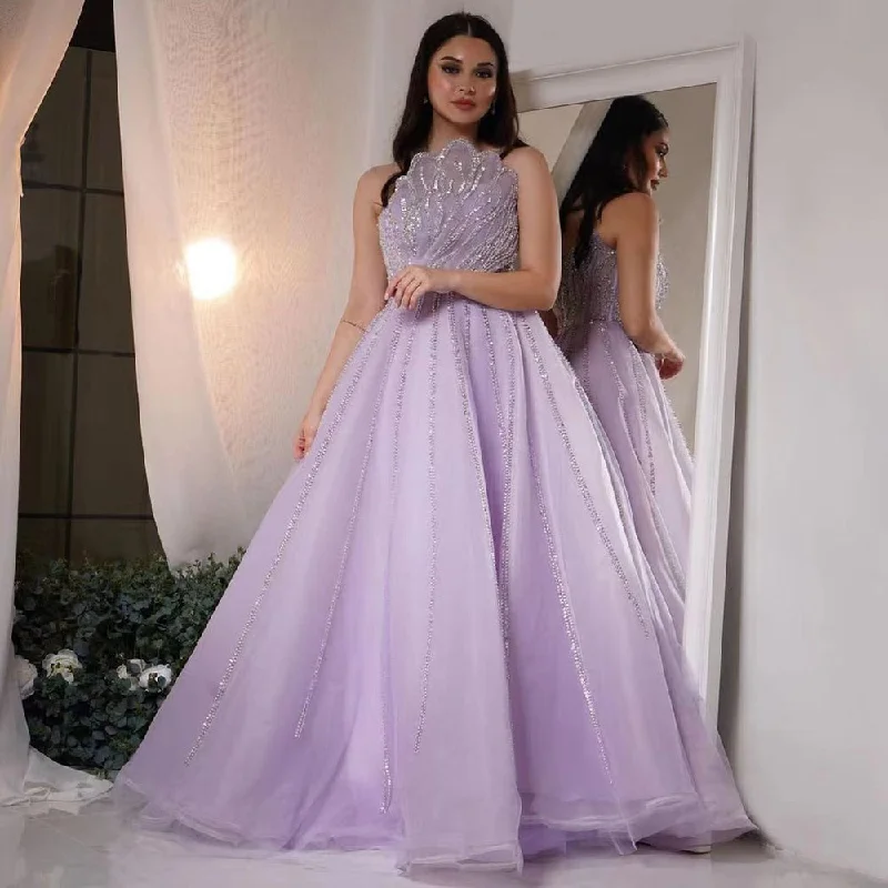 Serene Hill Lilac A-Line Elegant Scalloped Strapless Sexy Evening Dresses Gowns Beaded 2024 For Women Wedding Party LA71643 Serene Hill Lilac A-Line Elegant Scalloped Strapless Sexy Evening Dresses Gowns Beaded 2024 For Women Wedding Party LA71643