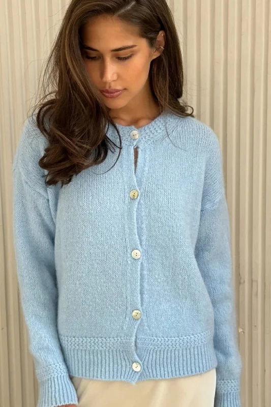 Charli - Reyna Cardigan (sky blue) Patchwork Embroidered Appliqued