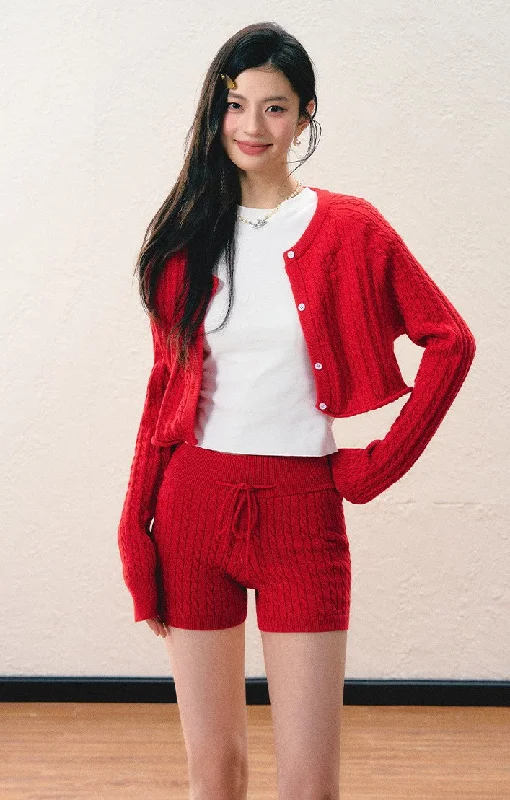 Knitted Cardigan/Casual Shorts/Short Sleeves T-shirt SHI0054 Silk Blend Satin Velvet