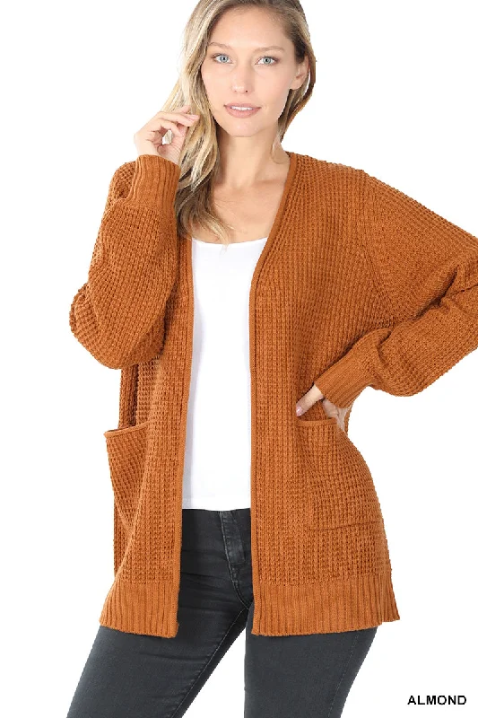 Comfy Waffle Cardigan Reg. & Plus Zippered Front Buttoned Front Snap Front