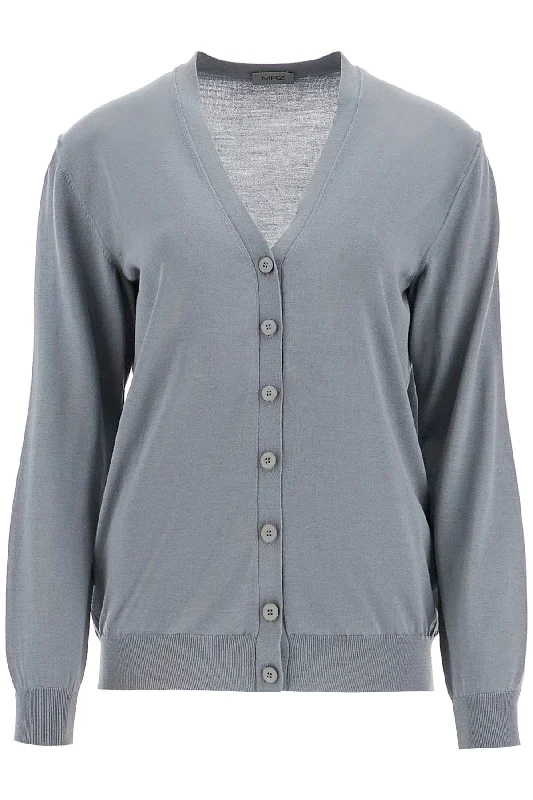 Lightweight Wool Cardigan  - Grey Modern Contemporary chic