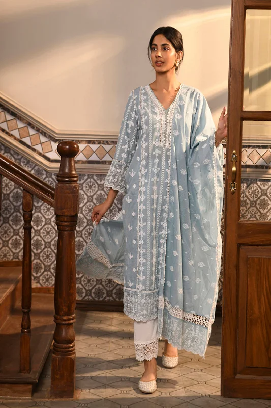 Arpina Kurta with Floral Chemical Lace Pants Clearance High-Waisted,