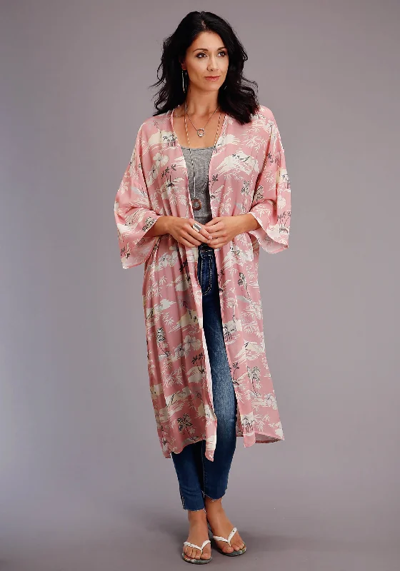 Ladies "Beach Ride" Long Sleeve Cardigan Machine Wash Dry Clean Hand Wash