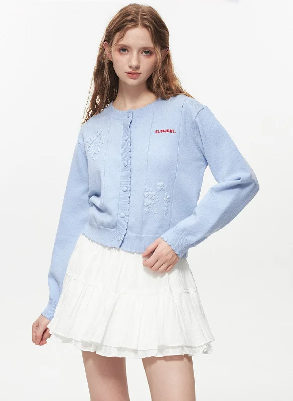 Bubble Flower Three-Dimensional Embroidery Lace Knitted Cardigan FLO0021 Knit Fabric Woven Fabric Fleece Fabric