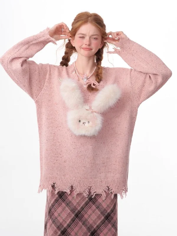 V-neck gentle soft thick thin sweater【s0000006145】 Soft Cozy Warm
