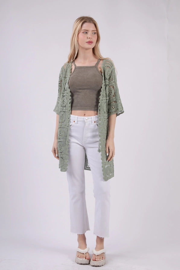 Crochet Cardigan Jersey Fabric Tulle Fabric Batik Fabric