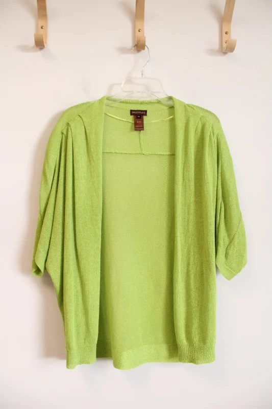 Multiples Lightweight Lime Green Cardigan | M Fitted Loose Oversized