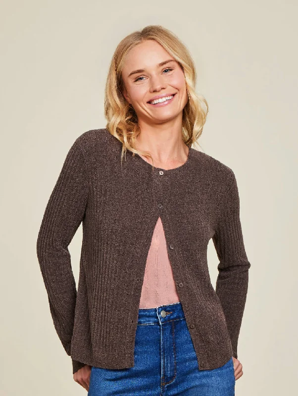 CCUL RIBBED BUTTON CARDIGAN Sequined Glittery Shiny