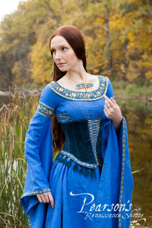 Lady of the Lake Dress with Medieval Suede Corset