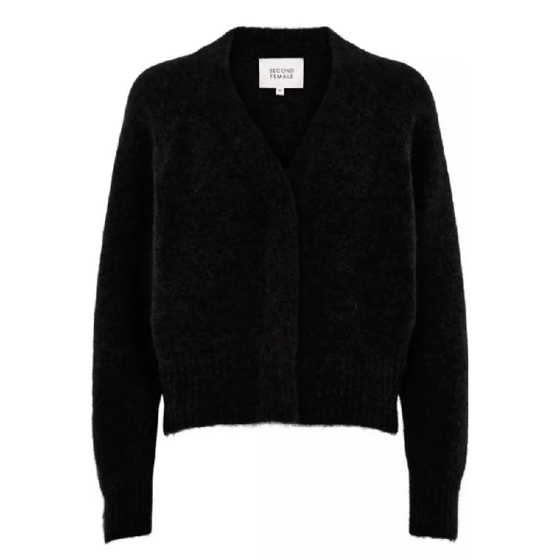 Brook Knit Boxy cardigan Notch Collar Peter Pan Collar Cowl Neck
