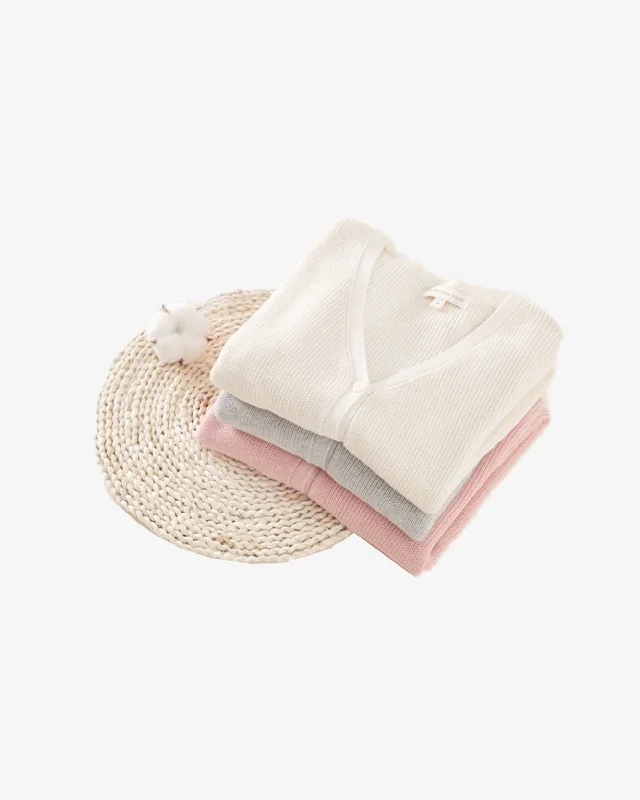 KNITTED CREWNECK CARDIGAN Spandex Rayon Corduroy