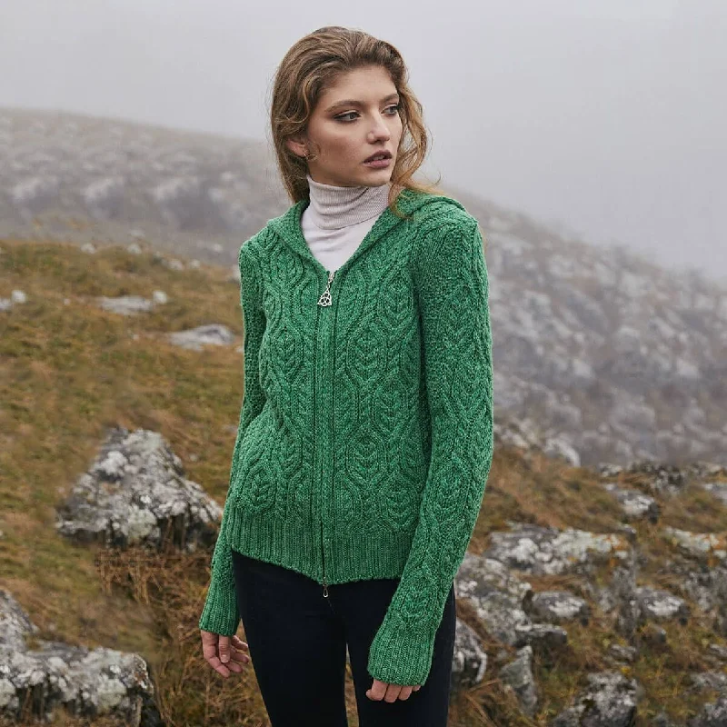 Aran Merino Zip Cardigan for Ladies Velvet Chenille Corduroy