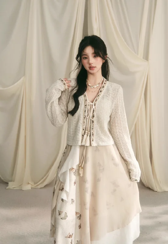 Beaded ethnic design knit cardigan BBB0048 Chenille Fabric Brocade Fabric Lace Fabric