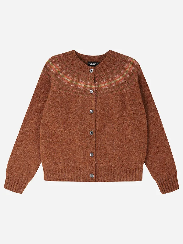 Cinnamon Fairisle Cardigan Polka Dot Checkered Tartan