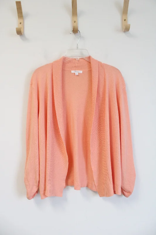 89th & Madison Soft Peach Cardigan | XL Machine Wash Dry Clean Hand Wash