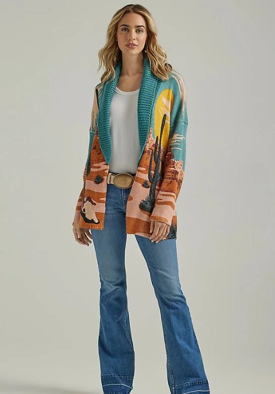 Women's Wrangler Dessert Cardigan Glossy Satin Silk