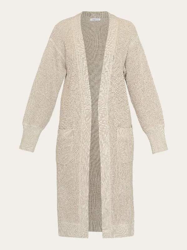 Cardigan mixed yarns light knit - OCS/Vegan - Light feather gray Sequined Glittery Shiny