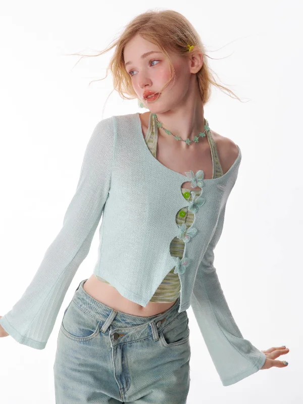 Butterfly Thin Knitted Sunscreen Cardigan ZIZ0120 Velvet Chenille Corduroy