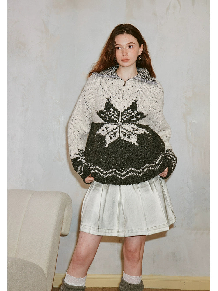 Retro loose wool sweater【s0000006424】 Oversized Loose Flowy