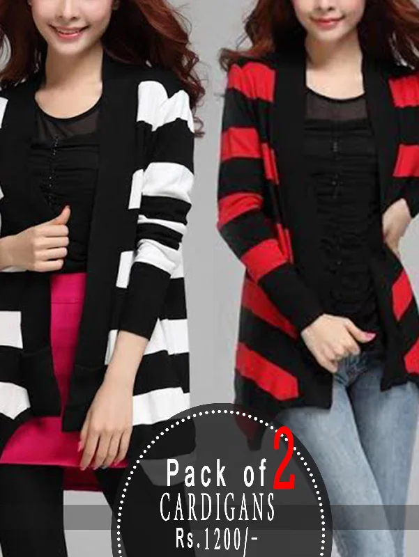 Two Stylish Cardigans Combo GG-SOC-601 Seamless Knitted Crochet
