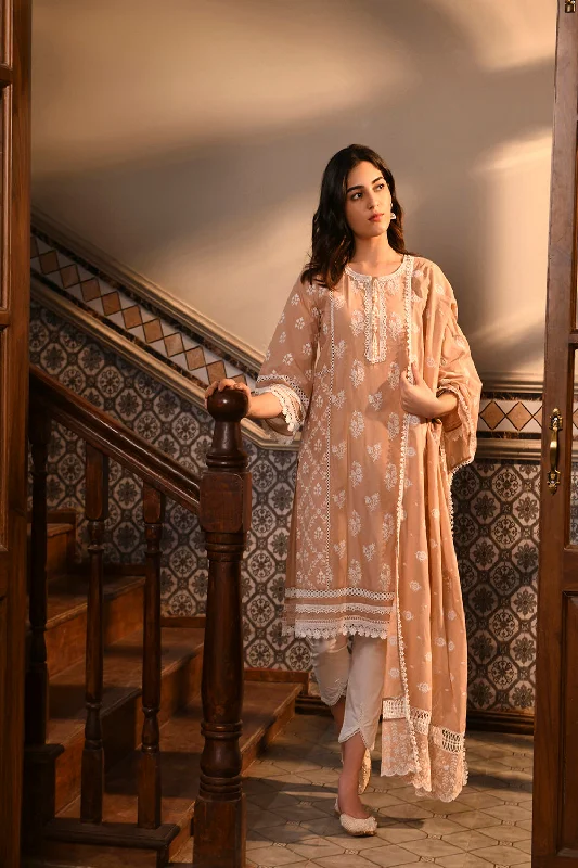 Darya Kurta with Inverted V Hem White Pant High-Waisted Sale,