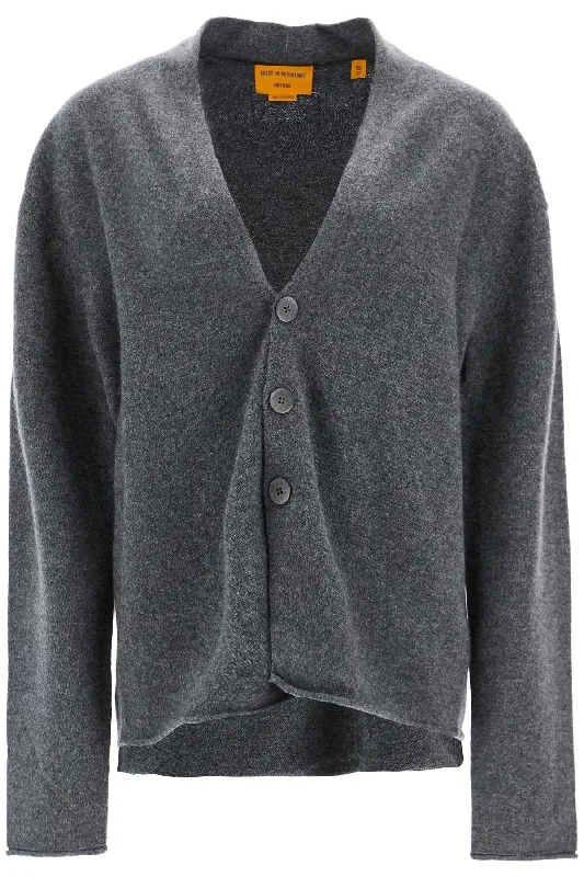 Pure Cashmere Cardigan For  - Grey Iron Safe Non-Iron Wrinkle Free