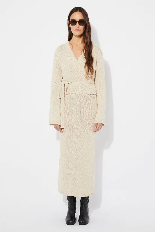 Vaca Wrap Cardigan Beige Stylish Fashionable Trendy