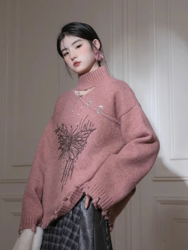 Chinese style wool sweater【s0000005833】 High Neck Crew Neck V-Neck