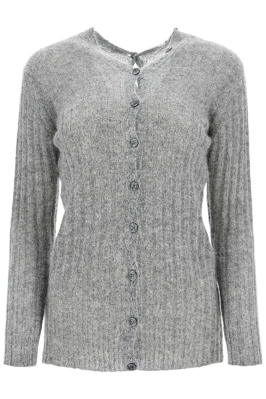 'naor Cardigan With Double  - Grey Patchwork Embroidered Appliqued