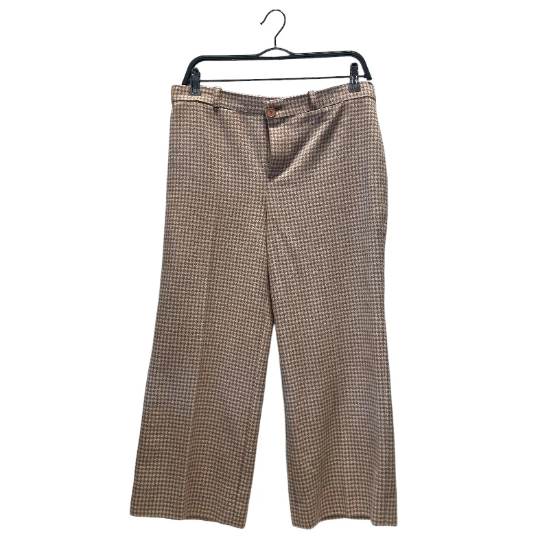 BALENCIAGA/Cropped Pants/38/Houndstooth Check/Cotton/BEG/ Leggings Free Shipping,