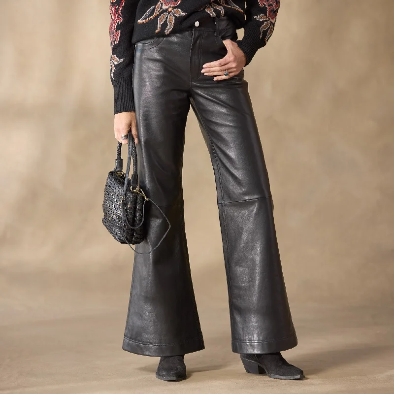 St Anton Wideleg Leather Pants Comfort Wide-Leg,