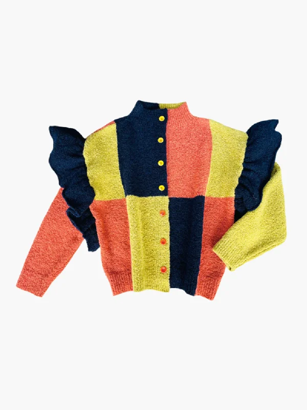Corneli Cardigan Houndstooth Herringbone Solid