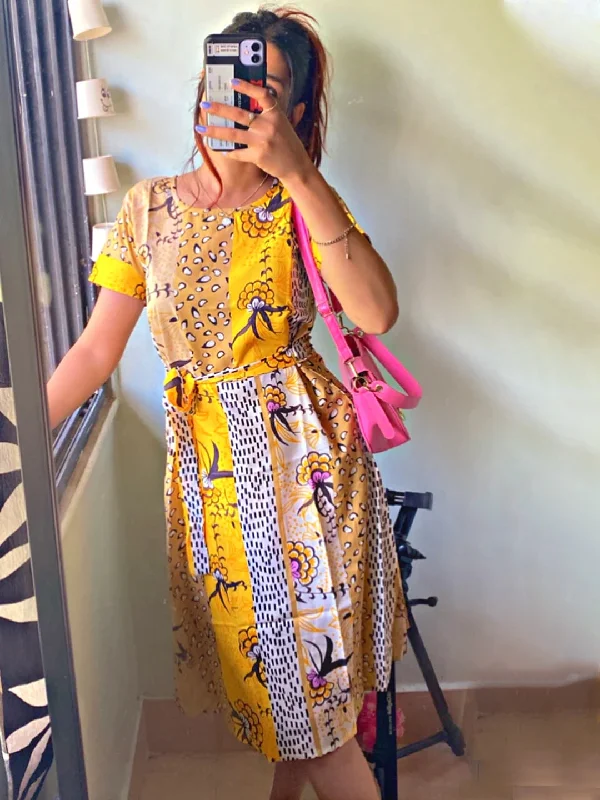 Women A-line Multicolor Dress