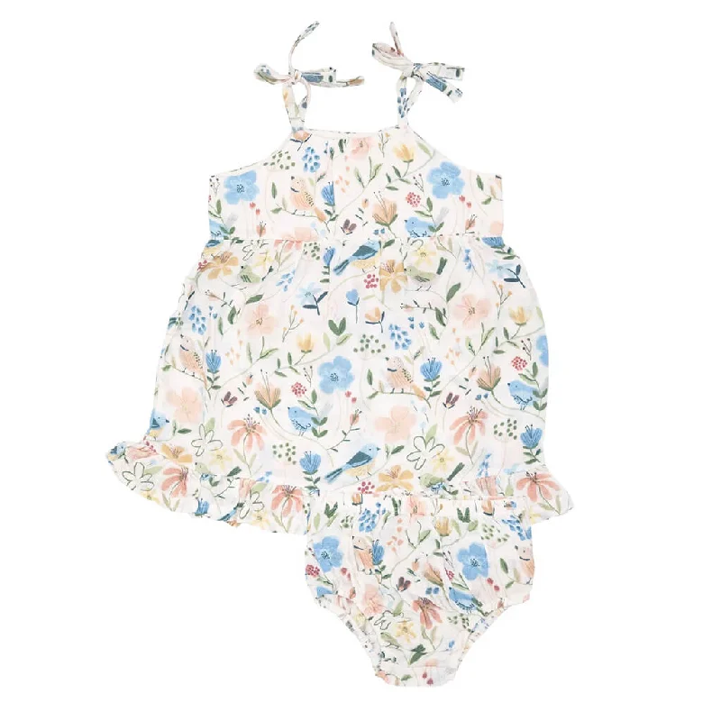 Angel Dear Twirly Dress Garden Birds