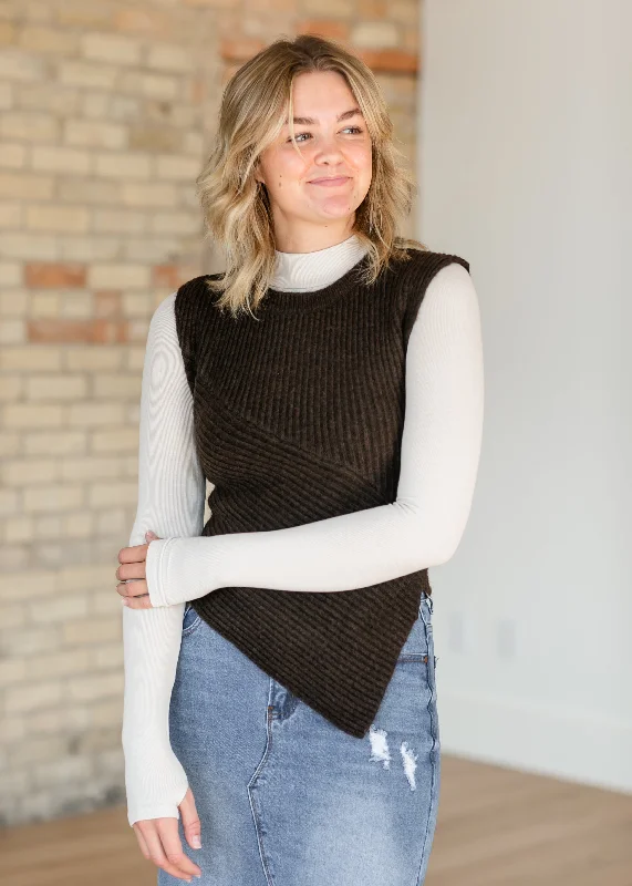 Steve Madden® Jaylin Sleeveless Brown Sweater - FINAL SALE Handmade Hand-knitted Hand-woven