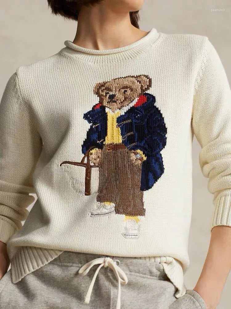 Sweaters Women's  Sweater Winter Soft Basic Women Pullover Cotton Bear Pulls Fashion Knitted Jumper Top Sueters De Mujer 29 Ribbed Striped Patterned