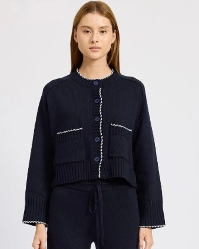 Scallop Stitch Cardigan Velvet Chenille Corduroy