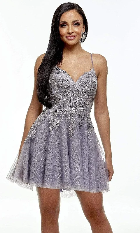 Alyce Paris - 3952 V-Neck Beaded Lace Cocktail Dress