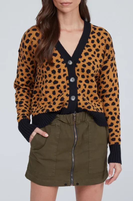 Cardigan | Cheetah Velvet Chenille Corduroy