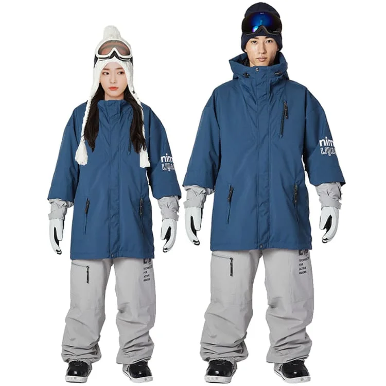 Nima Unisex Snow Light Jacket-NAVY (Japanese Brand) Faux Fur Jacket Real Fur Jacket Shearling Jacket
