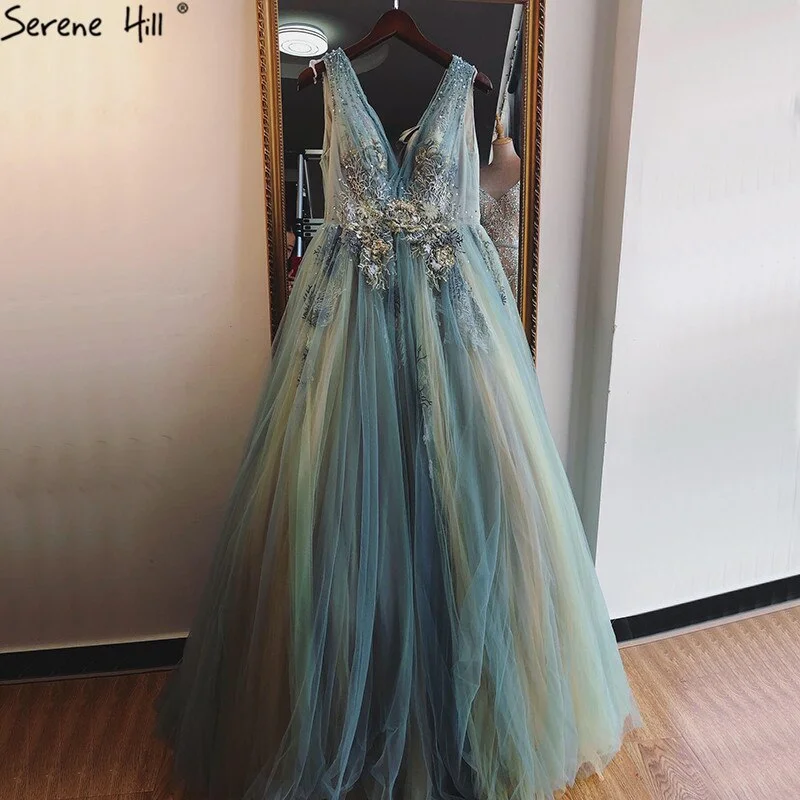 Mint V-Neck Sexy A-Line Evening Dresses Design 2024 Sleeveless Handmade Flowers Sequined Evening Gowns Real Photo LA70155 Mint V-Neck Sexy A-Line Evening Dresses Design 2024 Sleeveless Handmade Flowers Sequined Evening Gowns Real Photo LA70155
