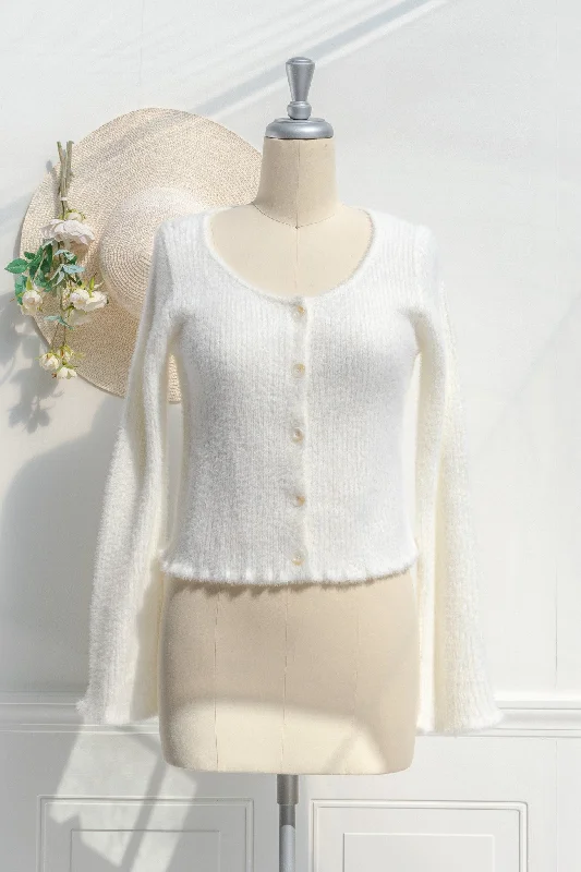 Marlène Cropped Cardigan Cotton Fabric Linen Fabric Terry Fabric