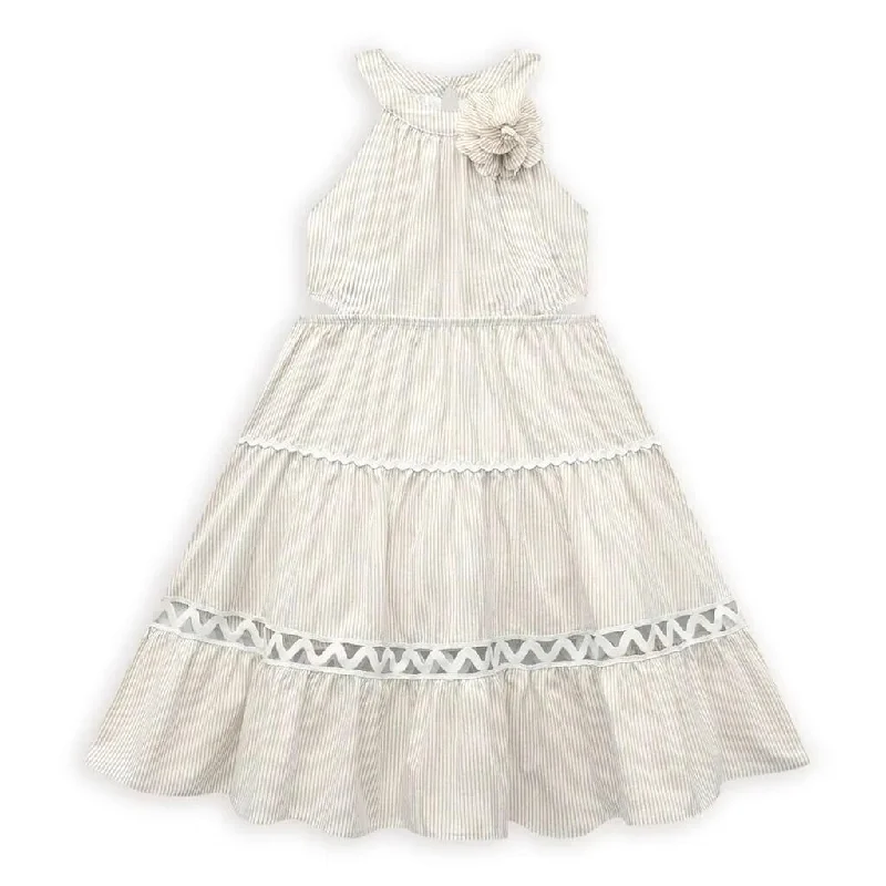 MLN Short Sleeve Flower Dress