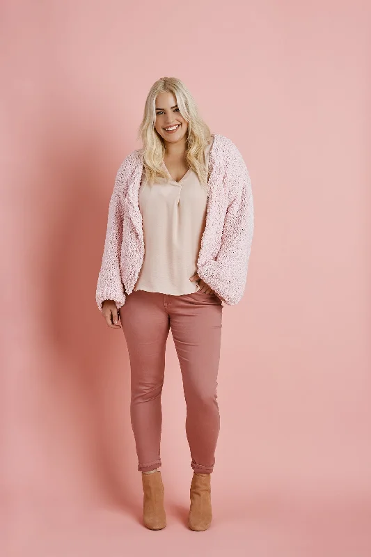 Pink Happens Cardigan (Knit) Print Jacquard Patchwork