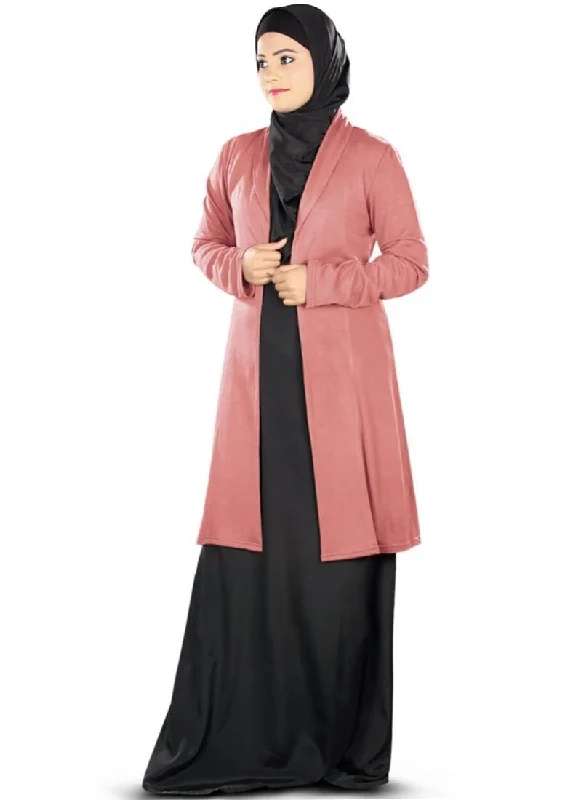 Haneefa Jersey Cardigan Pink Toggled Drawstring Belted