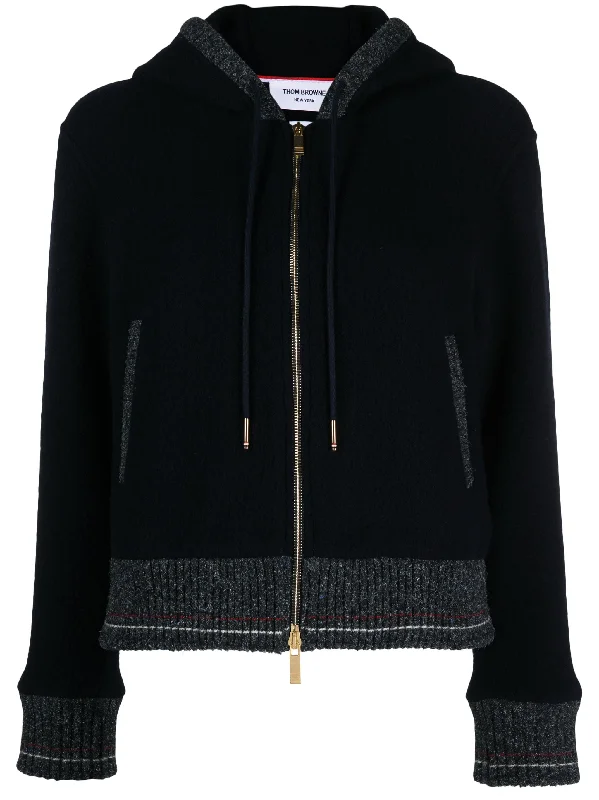hooded zip-up wool cardigan Cardigan Knitwear Sweater