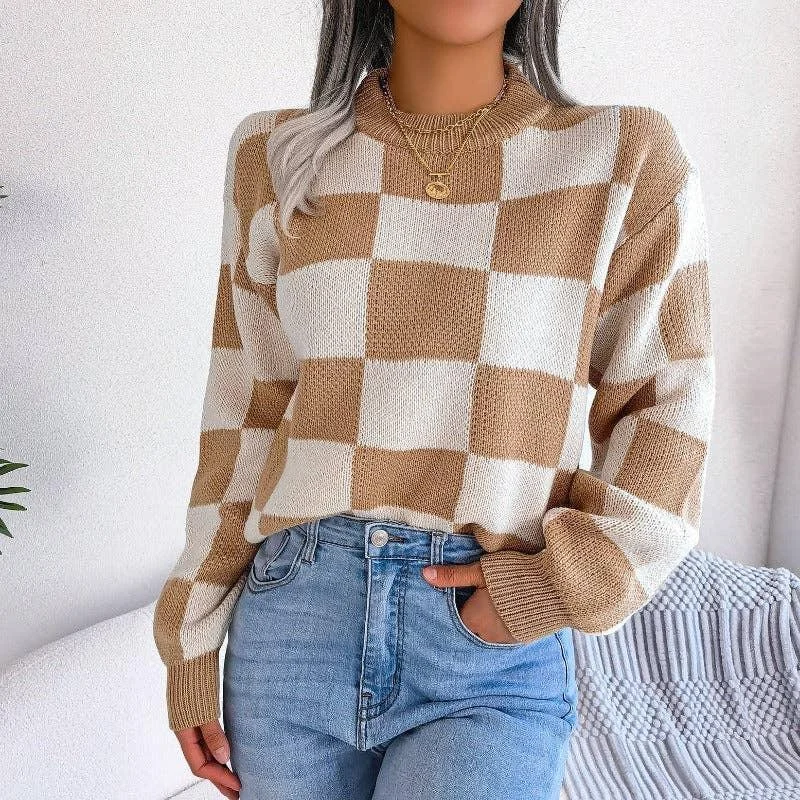 Color Block Long Sleeves Close Sweater 2039 Zippered Buttoned Snapped