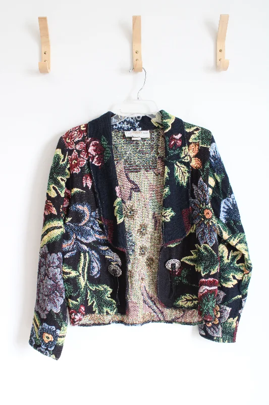 Every Stitch Counts Fort Worth TX Floral Patterned Cardigan | L Button Cardigan Zip Cardigan Pullover Cardigan